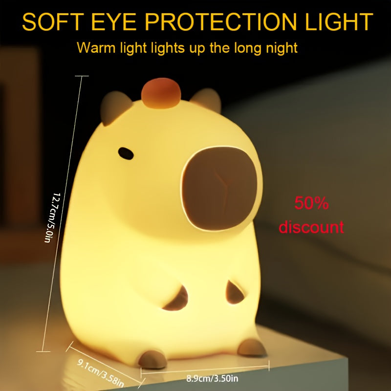 Adorable Kawaii Capybara Night Light - Multiple Brightness Settings