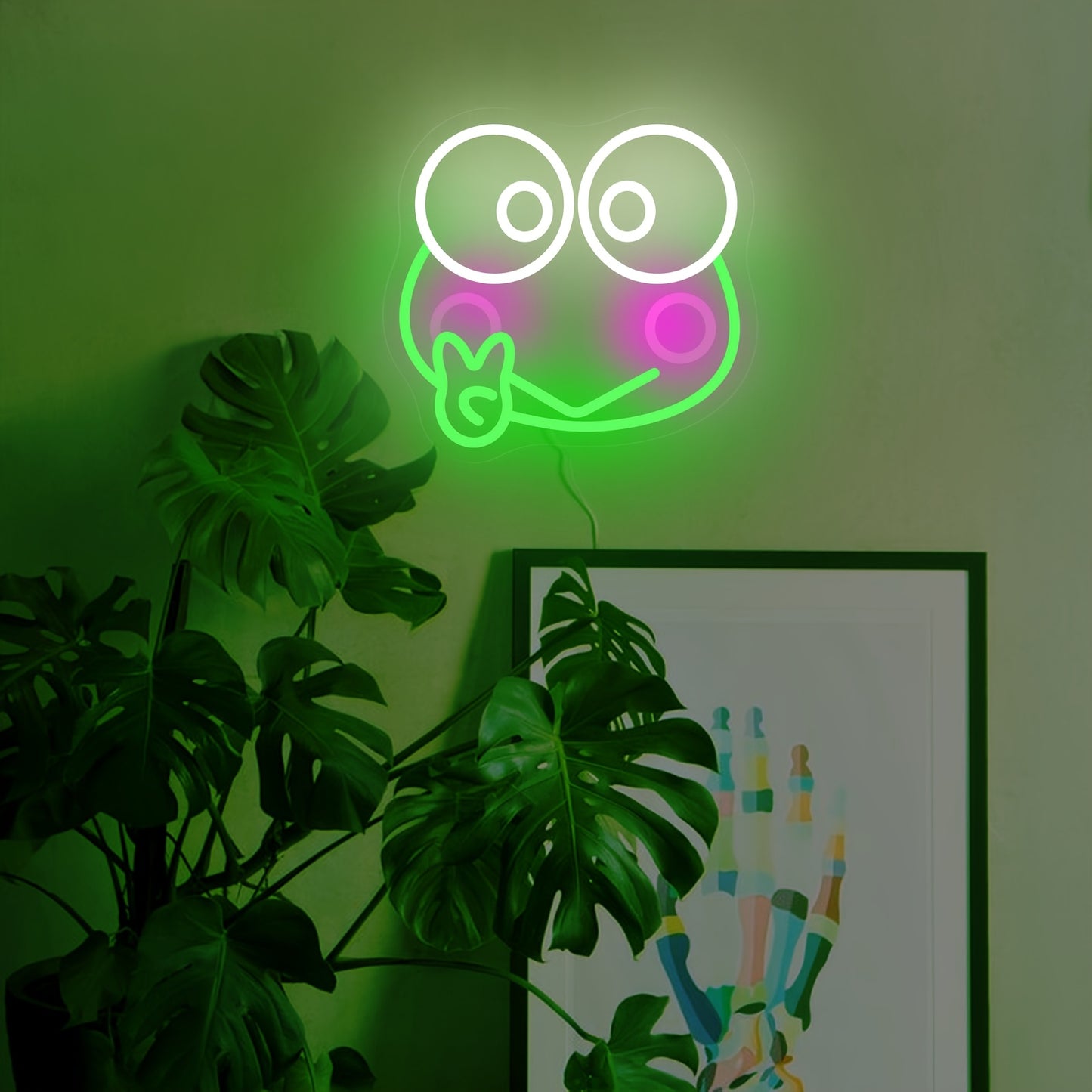 Kawaii Sanrio Neon Sign for Wall Decor, Japanese Kawaii Frog LED Nigh Light for Home