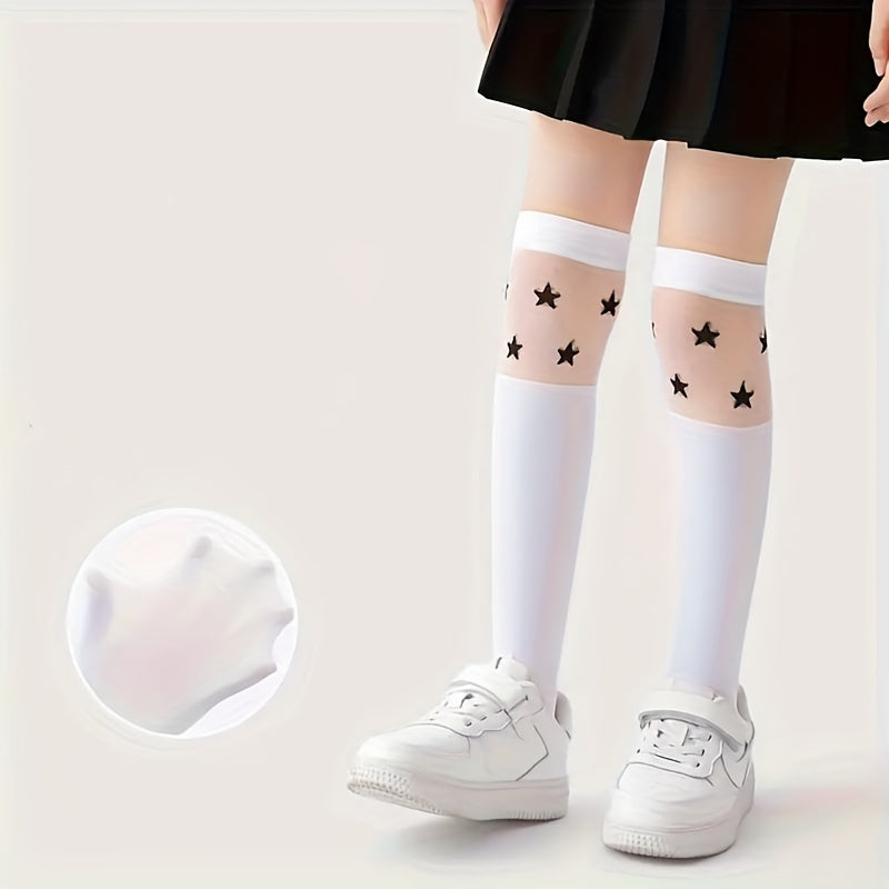 3-Pack Girls' Cute Cartoon Over-the-Knee Socks - Soft, Stretchy, and Comfortable
