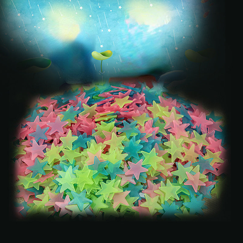 "50 Pcs 3D Starry Glow in The Dark Stickers - 3.8cm/1.5inch DIY Decorative Luminous Cute Wallpaper Stickers