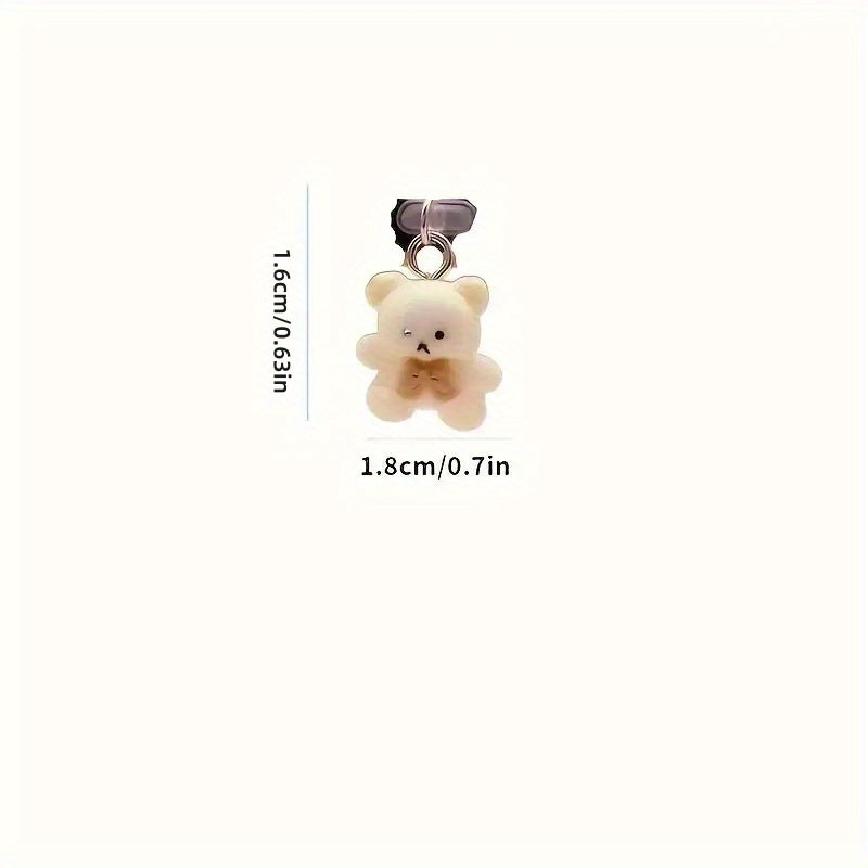 1pc Cute Bear Mobile Phone Dust Plug, Compatible with iPhone and Type-C Android Devices