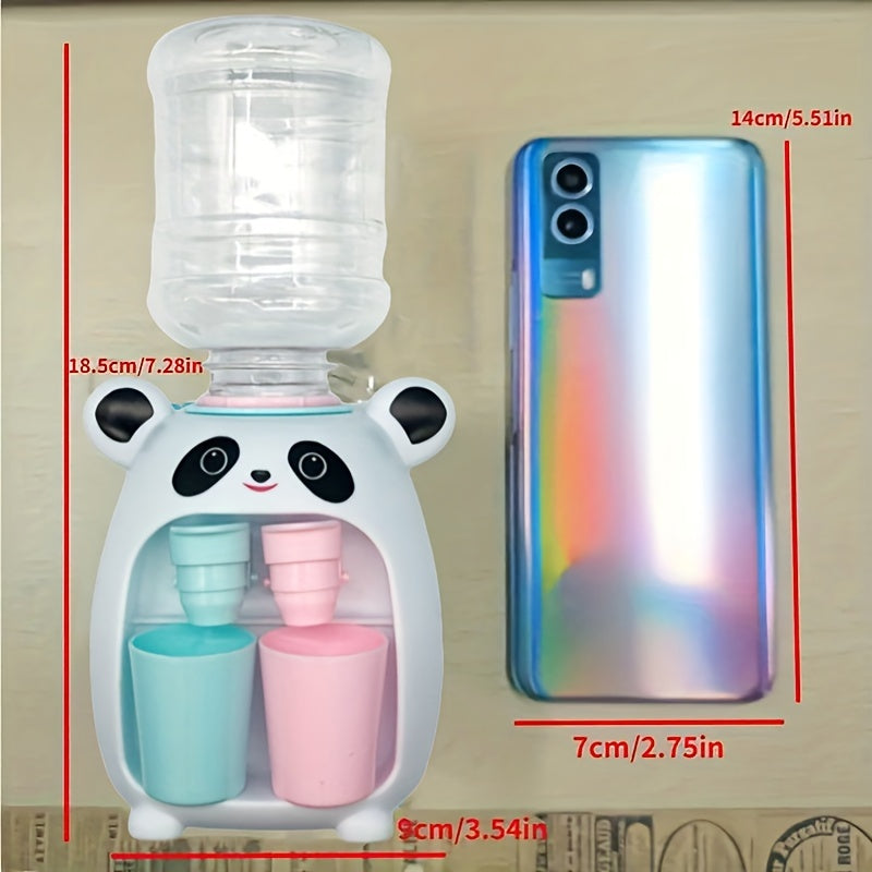1pc Mini Panda Water Dispenser with Dual Outlet Press-Type Beverage Machine