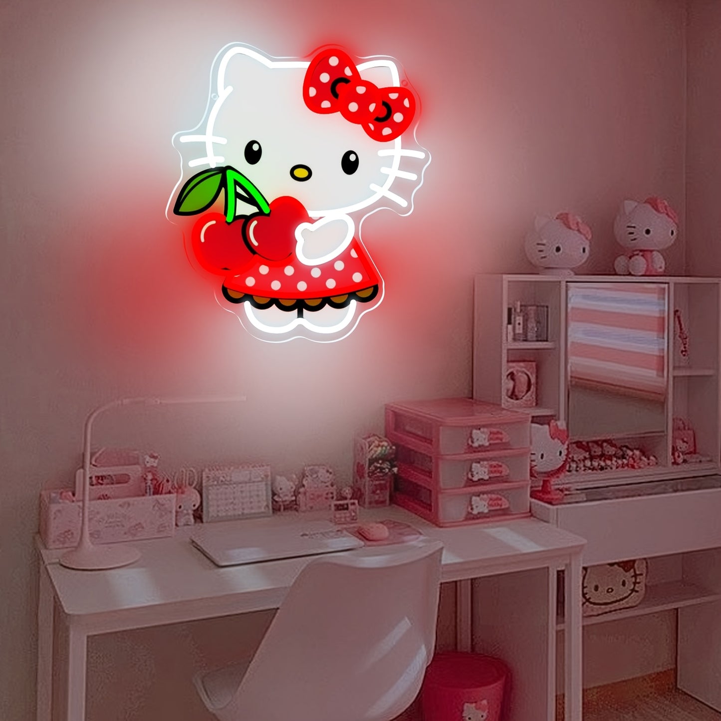 Sanrio Hello Kitty LED Neon Wall Light with Dimmer Switch - Kawaii House and Home