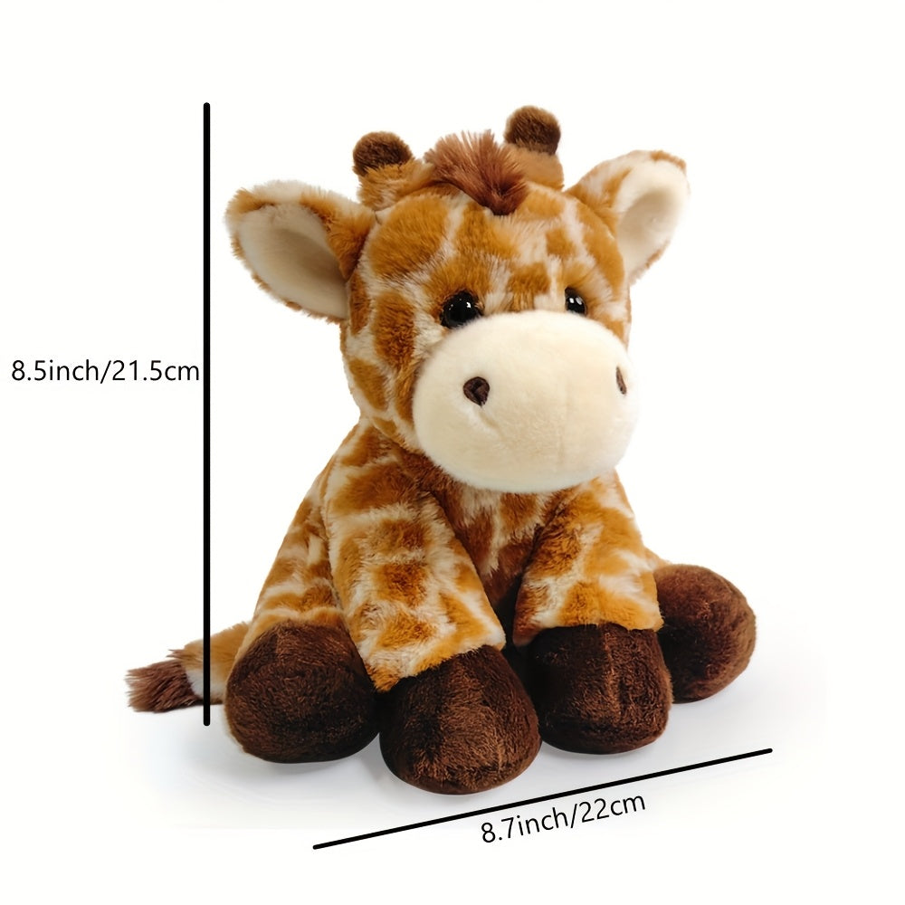 Kawaii Giraffe Stuffed Plush Toy – Soft, Realistic Sitting Giraffe Plush Animal, Cute & Cuddly – 8.5 Inches (22 cm)