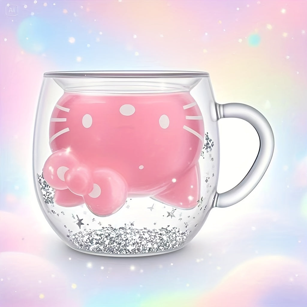 Kawaii Sanrio Hello Kitty Double-Layer Vacuum Glass Cup