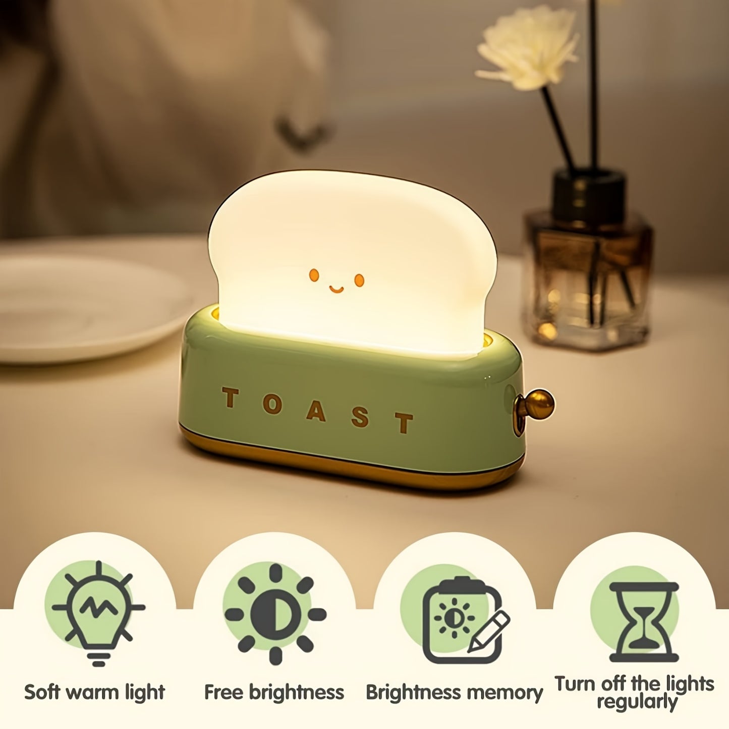 Cute Toaster-Shaped LED Night Light – Warmth Illuminates Every Moment