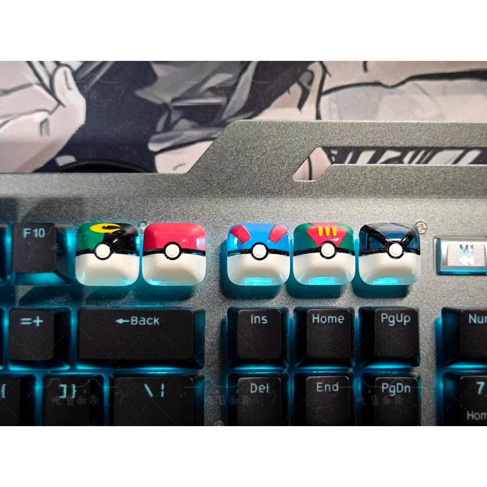 Pokemon Keycaps Master Ball Series, Anime Keycaps for Mechanical Keyboard