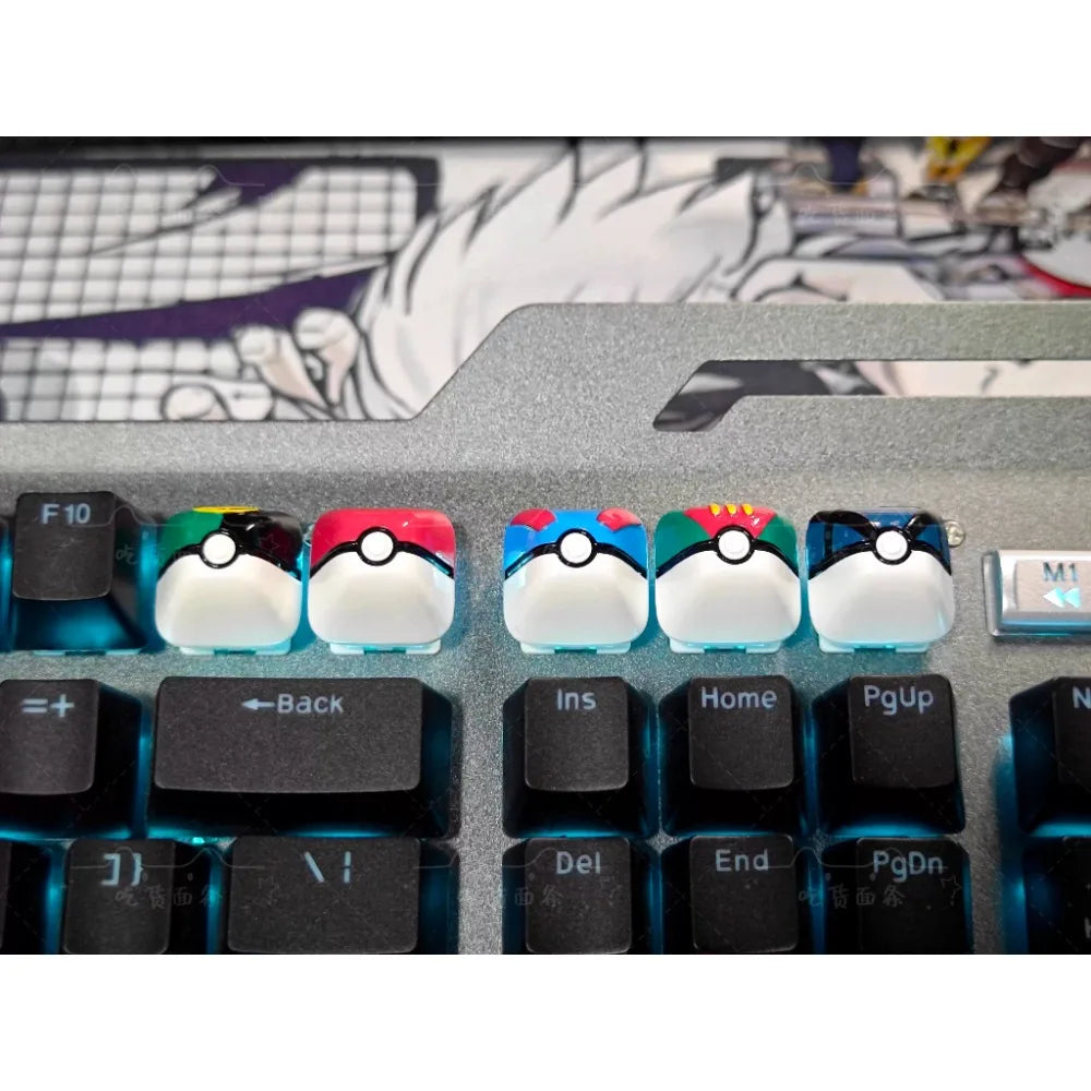 Pokemon Keycaps Master Ball Series, Anime Keycaps for Mechanical Keyboard