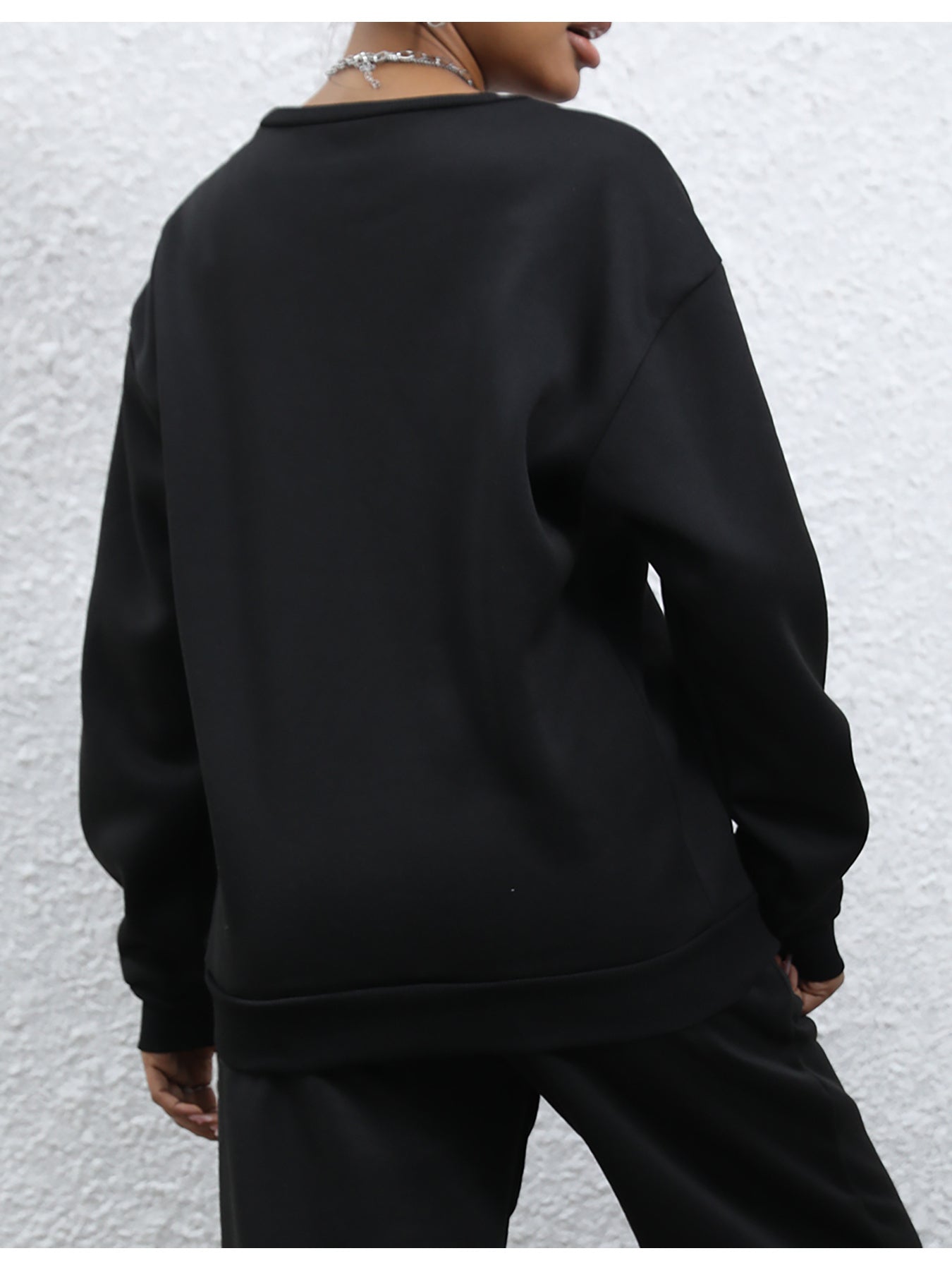 Sanrio Kuromi Graphic Women's Crewneck Sweatshirt | Cute Anime Print Pullover with Heart Lace Design