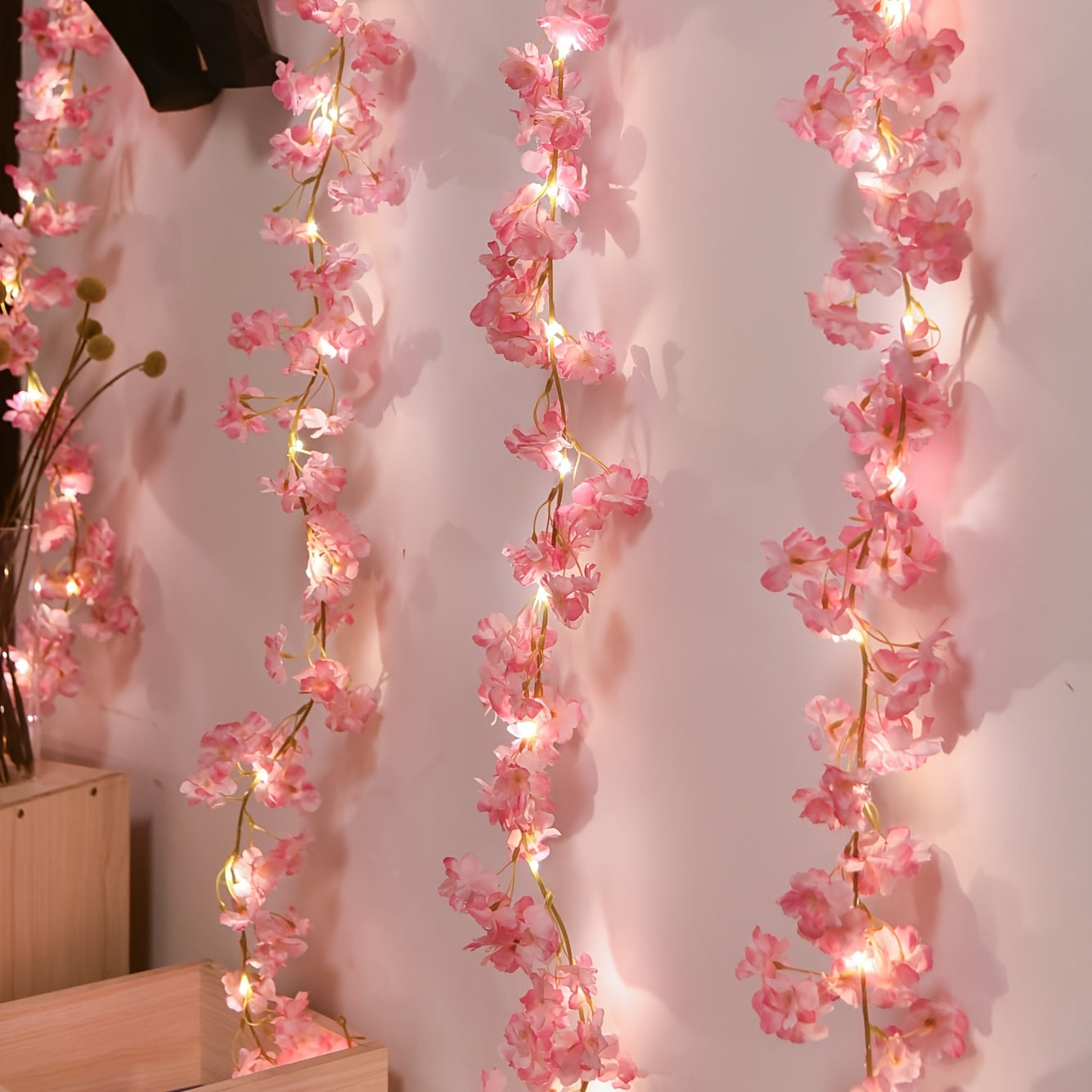 Cutecore Kawaii Pink Cherry Blossom LED String Lights