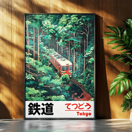 Aesthetic Japanese Landscape Wall Art, Tokyo City Travel Scenery
