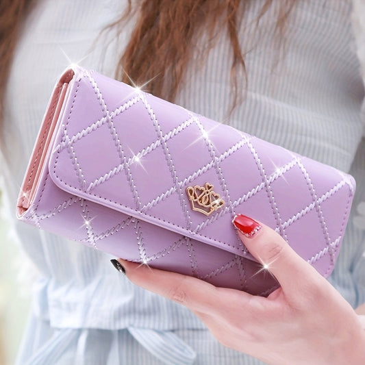 Cutecore Crown Tri-fold Wallet - Spacious Card Holder with Multiple Slots
