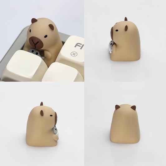 Cute Capybara Keycap - 1pc Durable Cartoon Capybara Resin Keycapfor Mechanical Keyboard