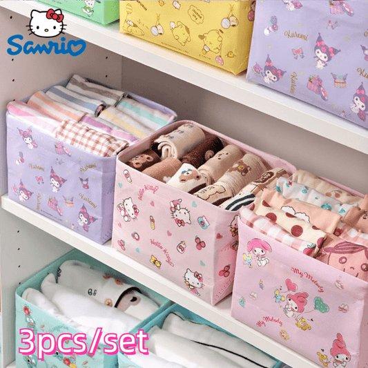 3-Piece Cutecore Storage Boxes - Modern Folding Organizer