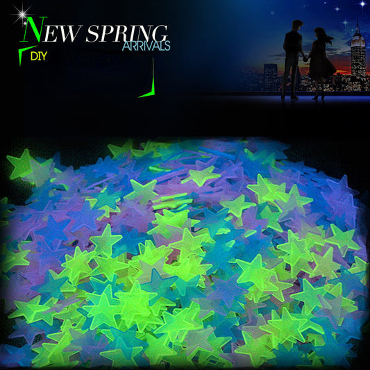 "50 Pcs 3D Starry Glow in The Dark Stickers - 3.8cm/1.5inch DIY Decorative Luminous Cute Wallpaper Stickers