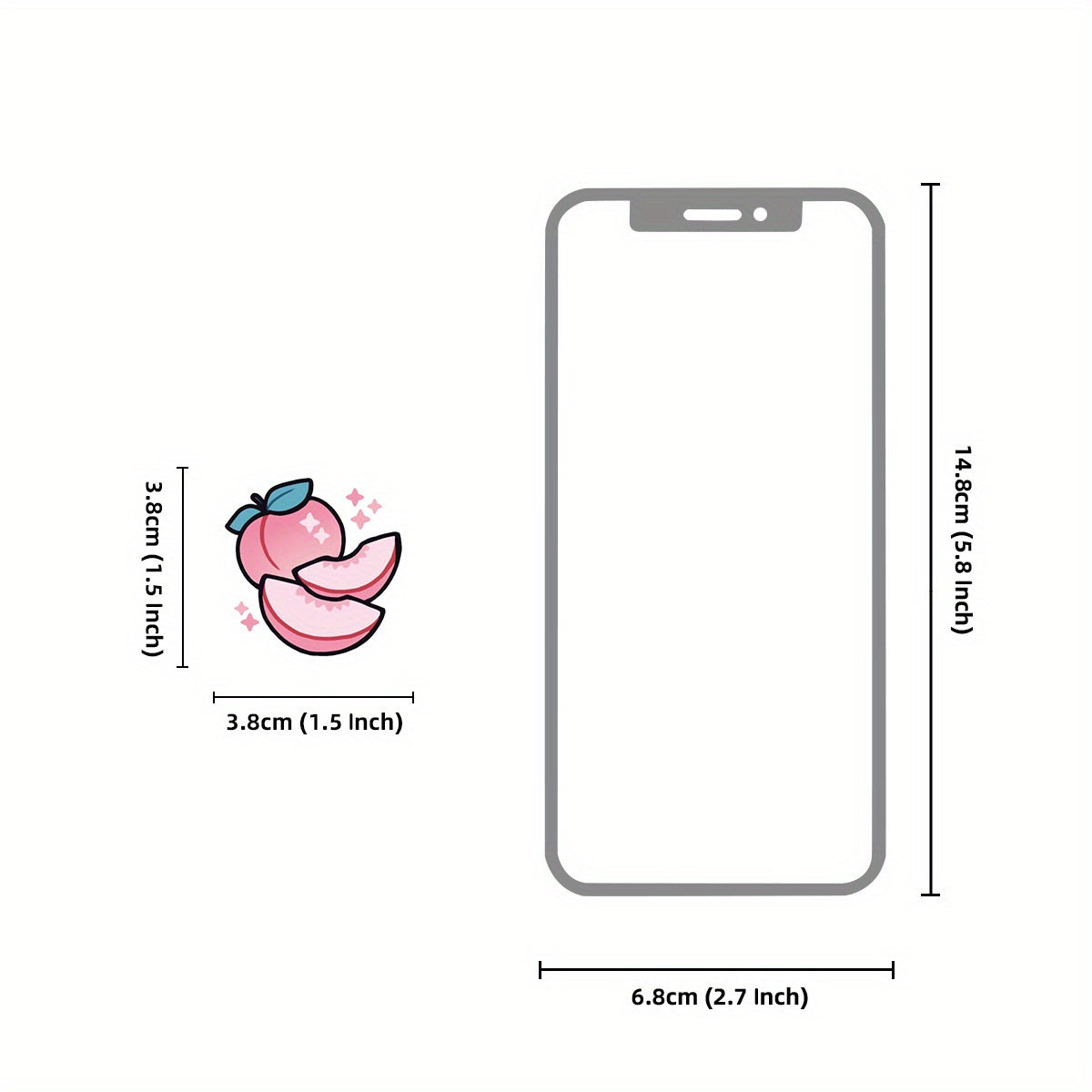 46pcs Peach Color Small Object Stickers, 2pcs of Each of 23 Styles, Small and Exquisite Creative Decorative Stickers