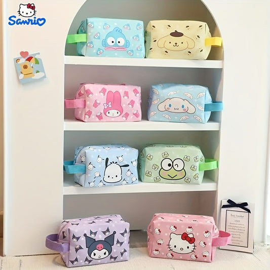 Kawaii Sanrio Spacious Leather Makeup Bag with Handle