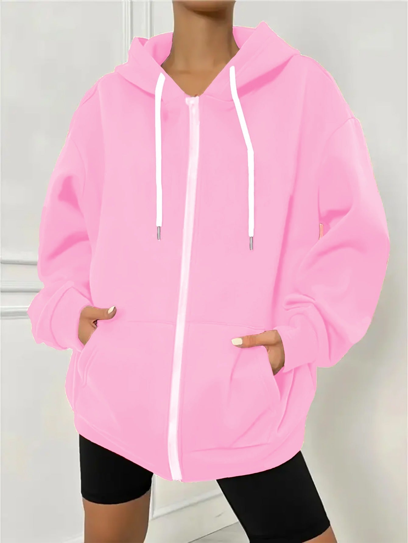 Plus Size Sanrio Hello Kitty Women’s Zip Hoodie – Cozy Fall/Winter Sweatshirt with Iconic Wink Face, Kitty Ears & Paws Design, Zipper Pocket Jacket, Machine Washable, Perfect for Anime Fans