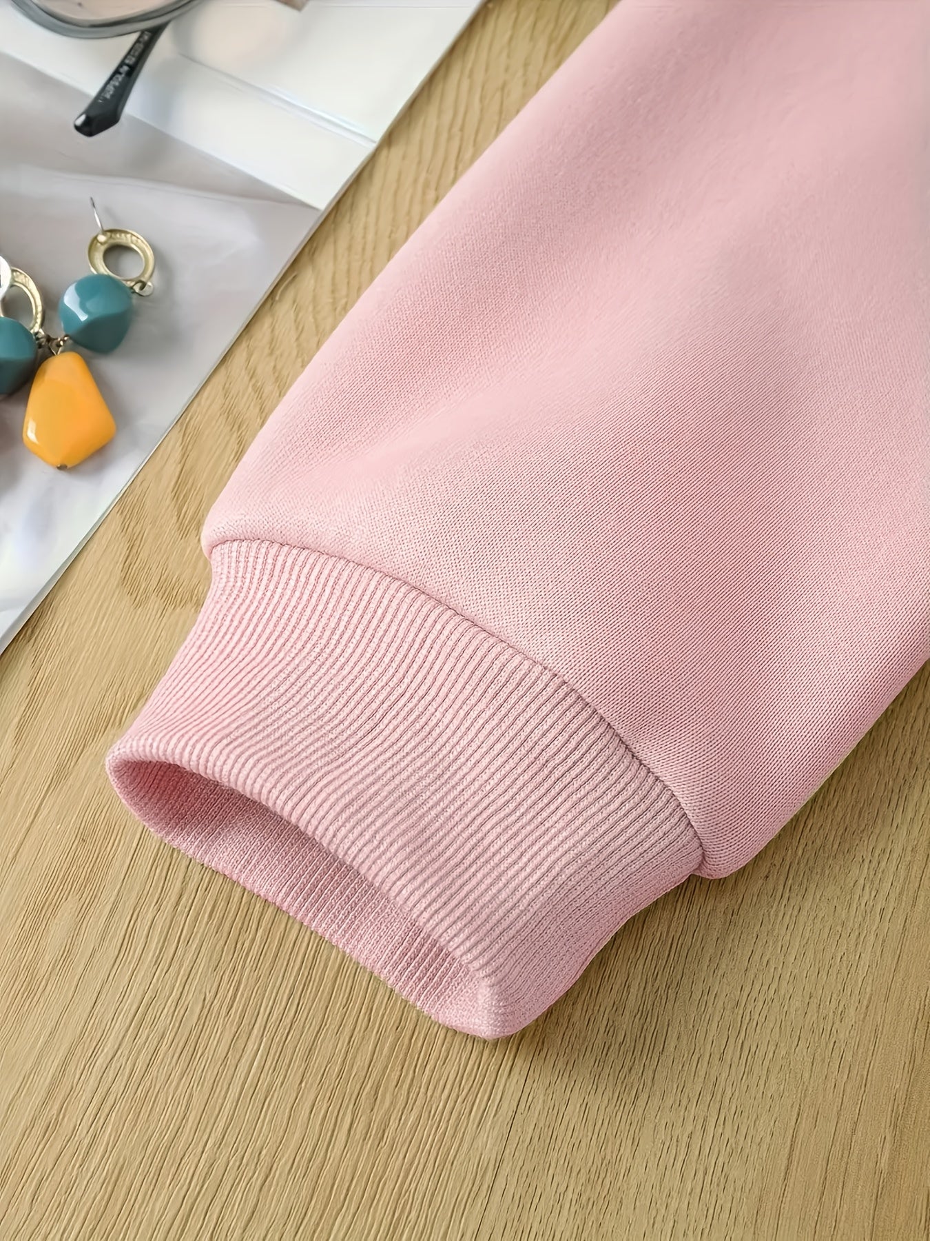 Womens Hoodie - Hooded Sweatshirt with Black 'MOODY' Lettering & EST 7am Print