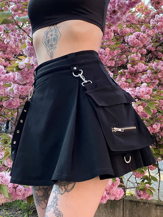 Dark Coquette Plus Size Black Mini Skirt