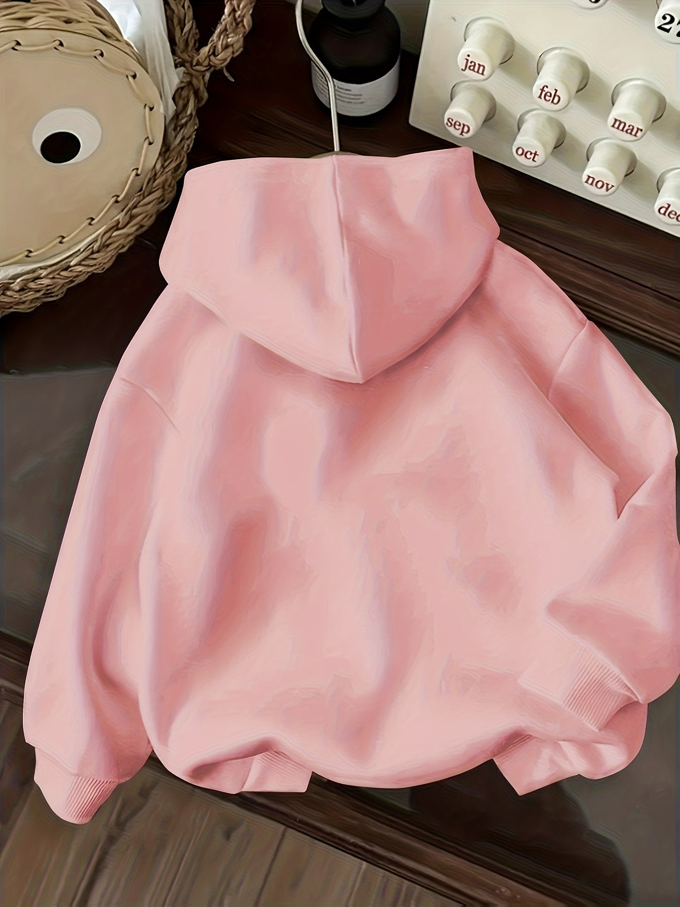 Womens Hoodie - Hooded Sweatshirt with Black 'MOODY' Lettering & EST 7am Print