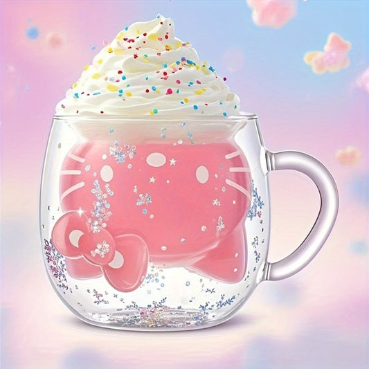 Kawaii Sanrio Hello Kitty Double-Layer Vacuum Glass Cup