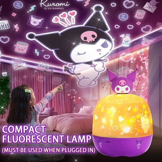 Kawaii Sanrio Kuromi & Cinnamoroll 360° Rotating Night Light Projector
