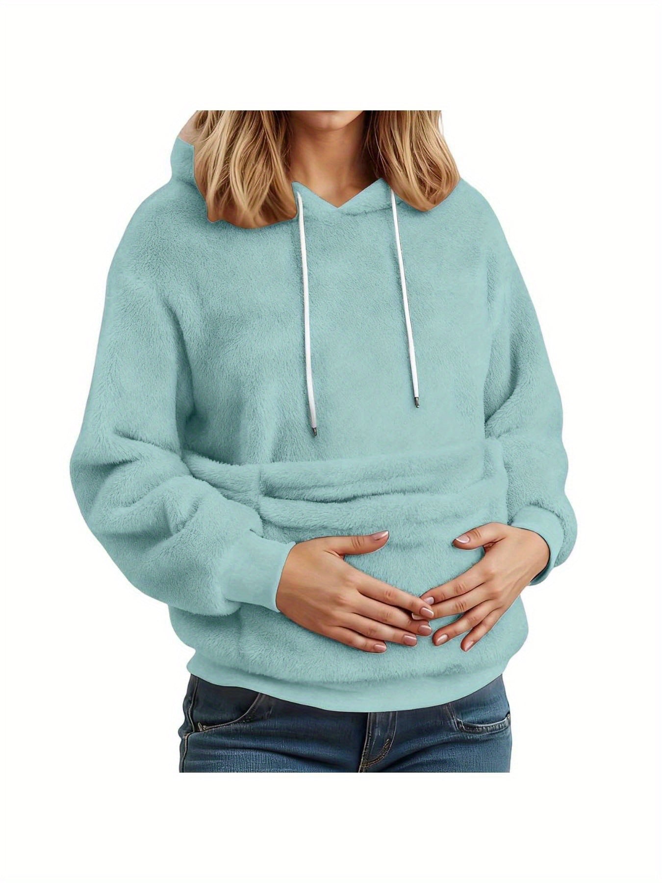 Women’s Oversized Cat Pouch Hoodie with Front Pocket & Carry Pouch for Cats – Casual Soft Warm Pet-Friendly Sweater, No-Zip