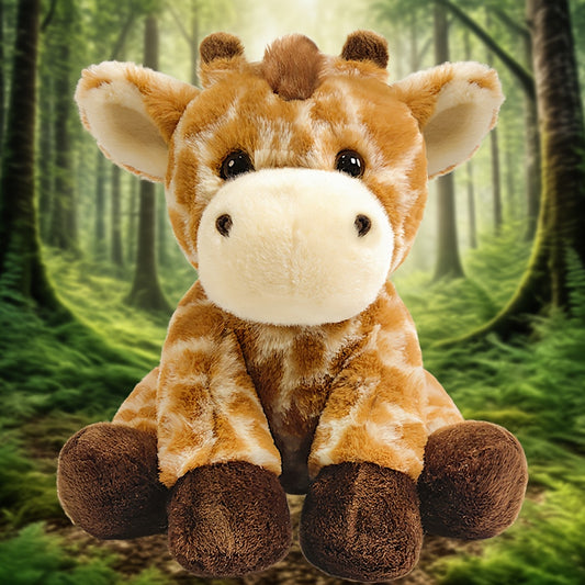 Kawaii Giraffe Stuffed Plush Toy – Soft, Realistic Sitting Giraffe Plush Animal, Cute & Cuddly – 8.5 Inches (22 cm)