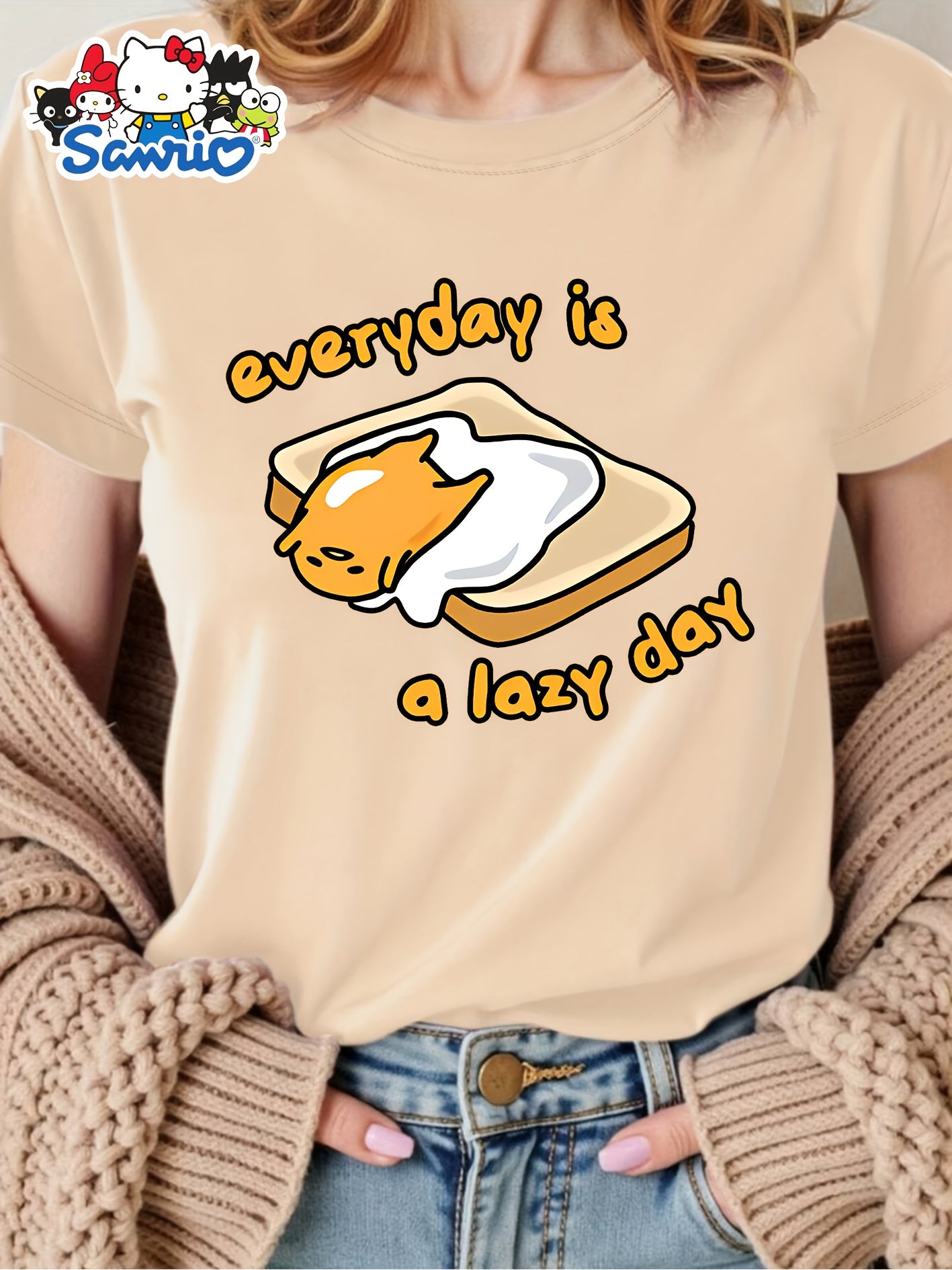 Sanrio Official Licensed Women's "Everyday is a Lazy Day" Graphic T-Shirt