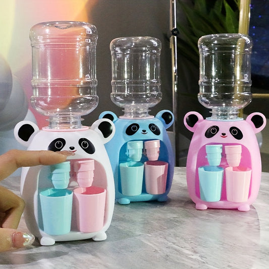 1pc Mini Panda Water Dispenser with Dual Outlet Press-Type Beverage Machine