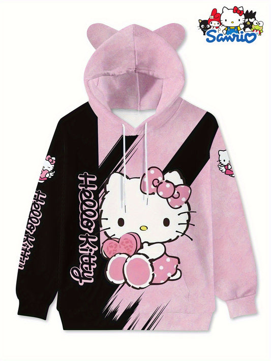 Kawaii Sanrio Hello Kitty Women' Hoodie, Novelty Cat Hoodies with Pockets