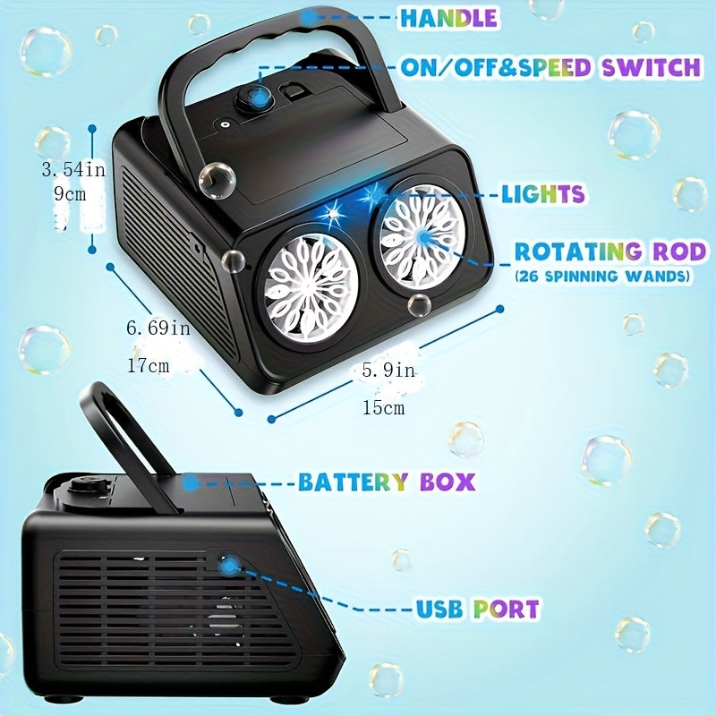 Dual-Fan Automatic Bubble Machine: 20,000+ Bubbles Per Minute!