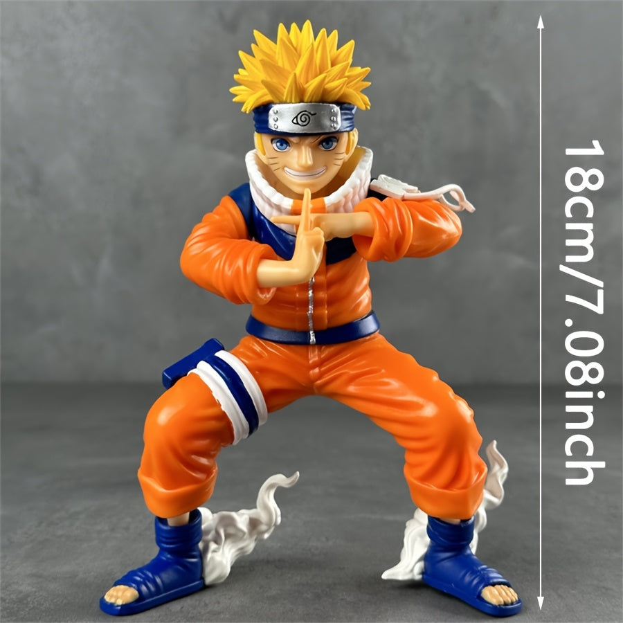 Naruto Figurine Uzumaki Classic Style Action Figure | Restoring Orange Battle Outfit & Rasengan Hand Seal Pose, Konoha Headband, Iconic Hairstyle | Collector' Grade