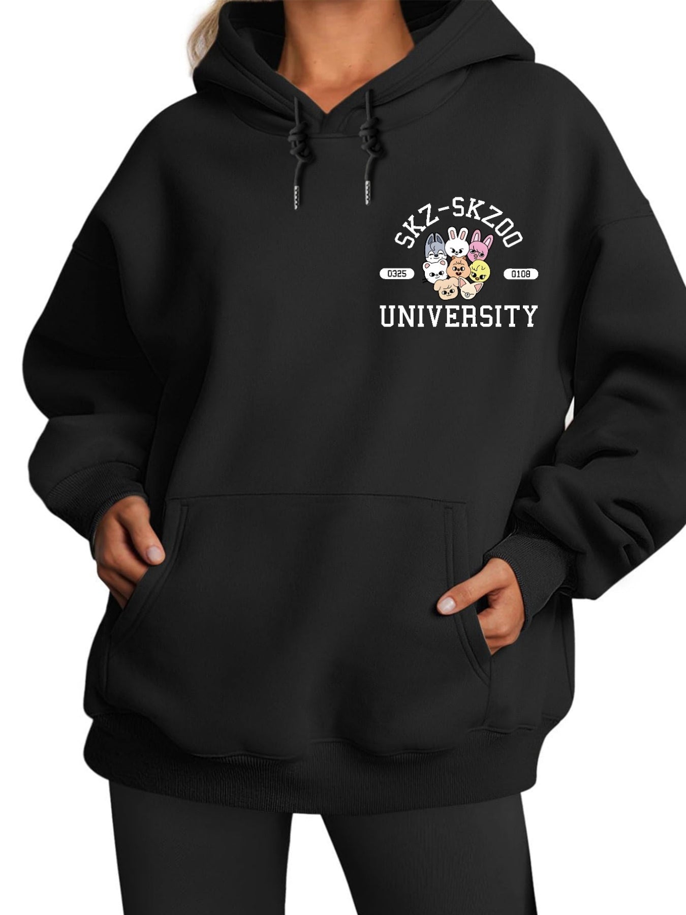 Women's Cute Animal Print Hoodie - "SKZ- SKZ 00" University