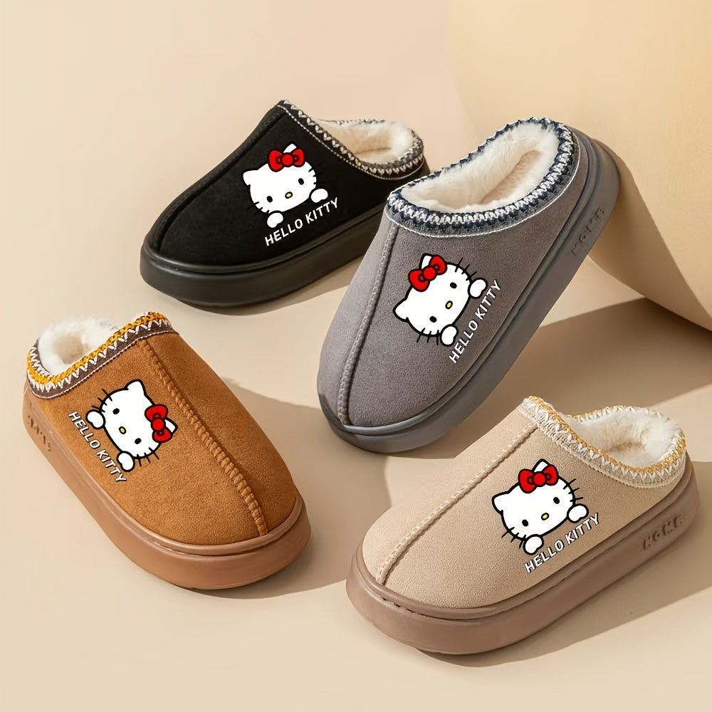 Hello Kitty Women's Soft Plush Indoor Slippers