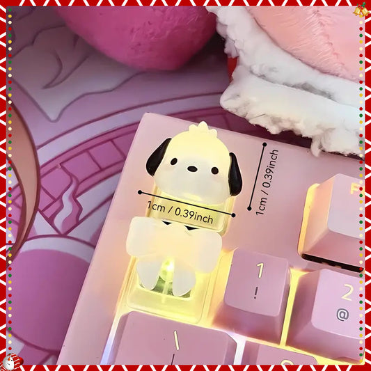 Sanrio Hello Kitty Keycap - 1pc Translucent Crystal Mechanical Keyboard Decorative Keycap