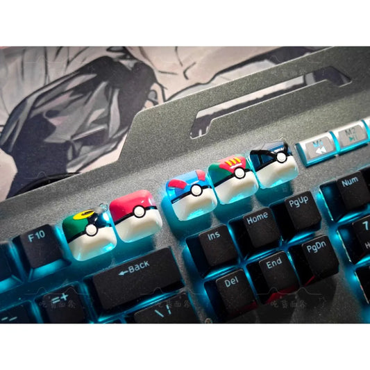 Pokemon Keycaps Master Ball Series, Anime Keycaps for Mechanical Keyboard