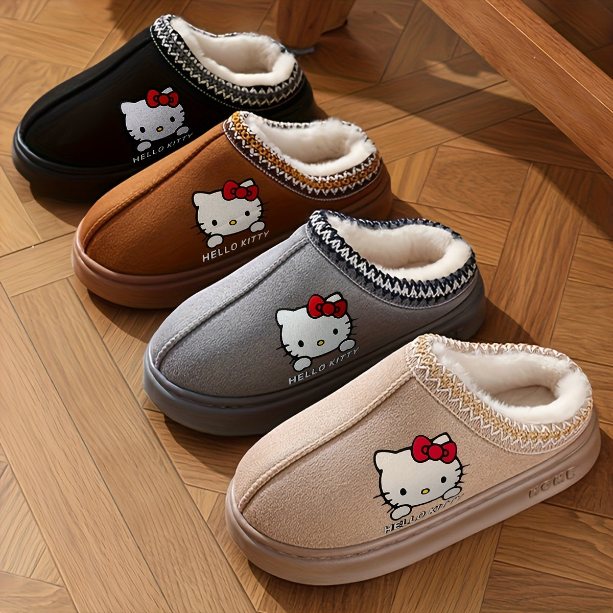 Hello Kitty Women's Soft Plush Indoor Slippers