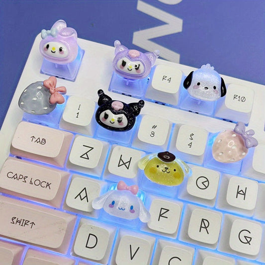 Sanrio Kuromi Translucent Kawaii Keycaps for Mechanical Keyboards